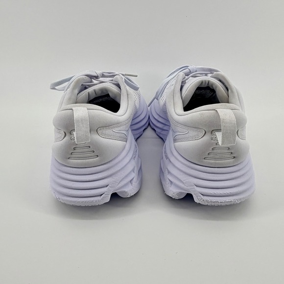Hoka One One Bondi 8 Triple White - Size 9D Womens, 7.5 Men's - Picture 4 of 9